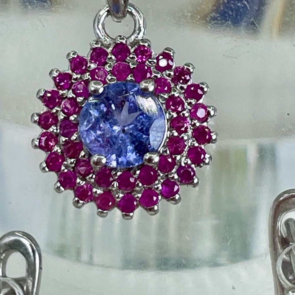 Tanzanite Ruby Pendant 925 silver